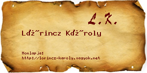 Lőrincz Károly névjegykártya