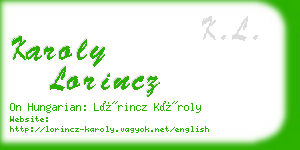 karoly lorincz business card
