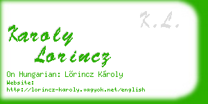 karoly lorincz business card
